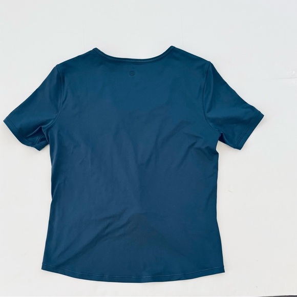 Lululemon Do the Daily Short Sleeve Cross-Front Code Blue Wrap T-Shirt, Size 4 - Picture 6 of 11